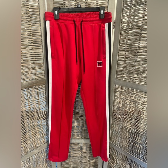 Red Sweatpants with White Stripes - Picture 1 of 10